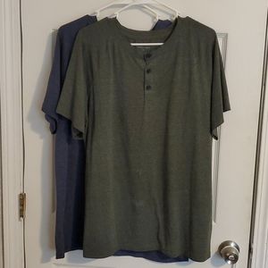 Men's Blue and Forest Green Performance T-shirts
